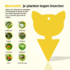 Professor Q Gele vangplaten voor planten – geel – 12 stuks – kattenvorm