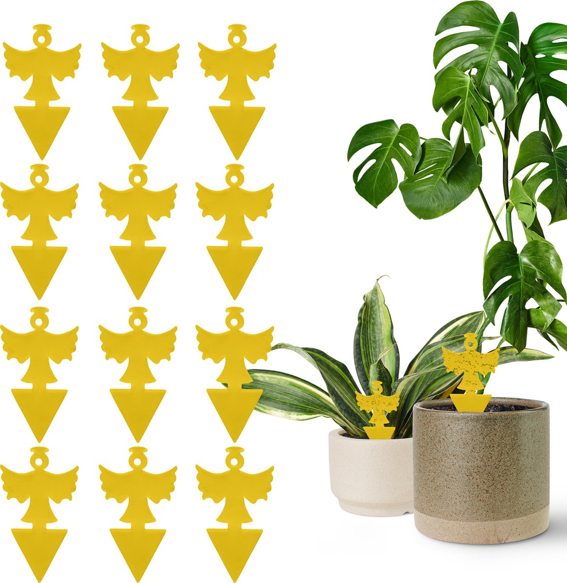 Professor Q Gele vangplaten voor planten – geel – 12 stuks – engelenvorm - detailfoto 2