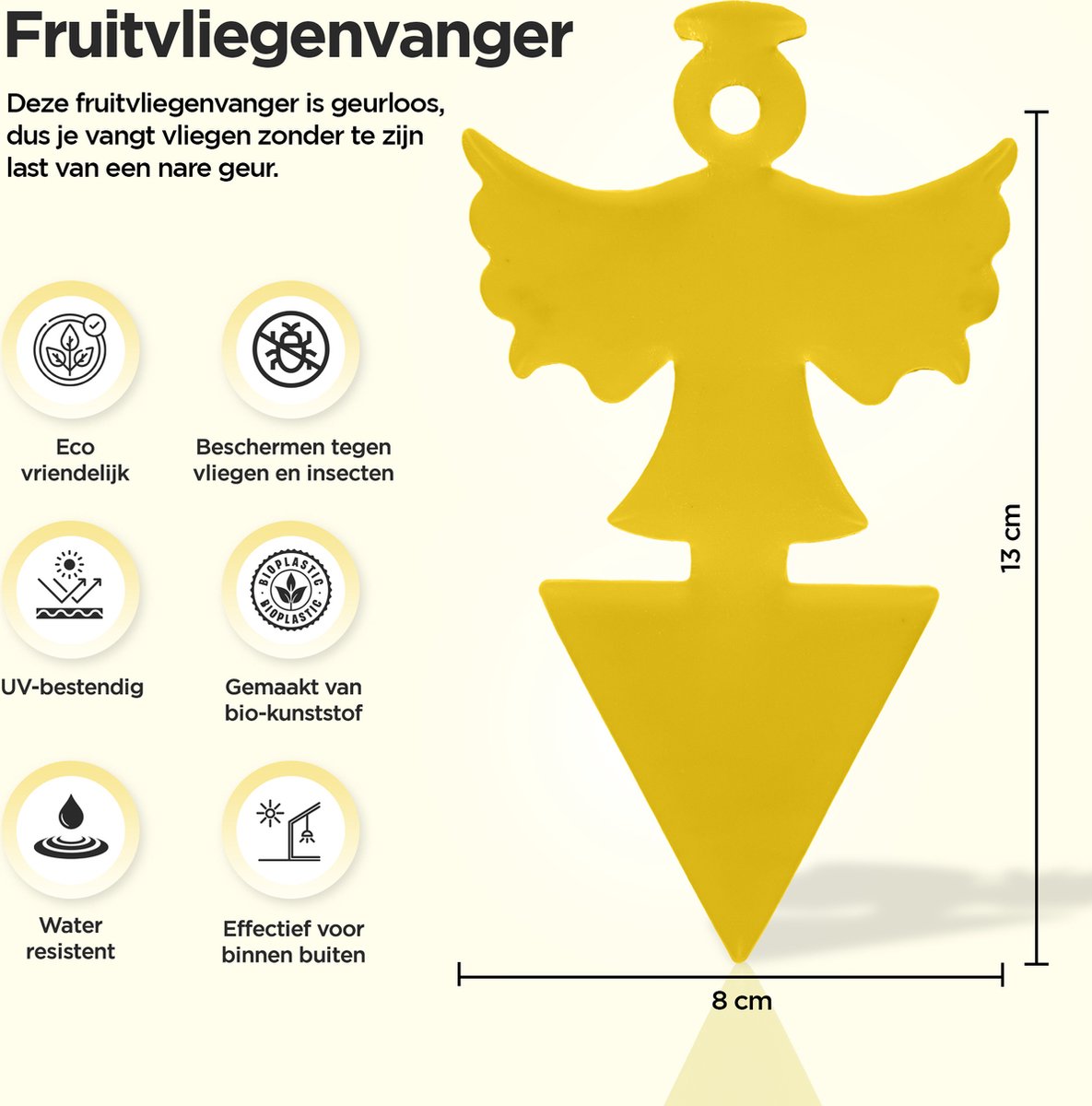 Professor Q Gele vangplaten voor planten – geel – 12 stuks – engelenvorm - detailfoto 3