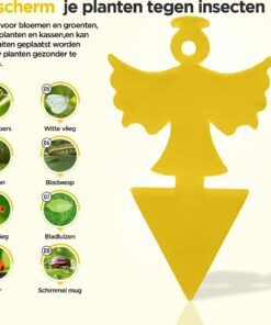 Professor Q Gele vangplaten voor planten – geel – 12 stuks – engelenvorm