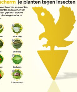 Professor Q Gele vangplaten voor planten – geel – 12 stuks – arendvorm