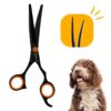 Professor Q Trimschaar voor honden, omhoog gebogen – rechtshandig – 18,20 cm – oranje/zwart