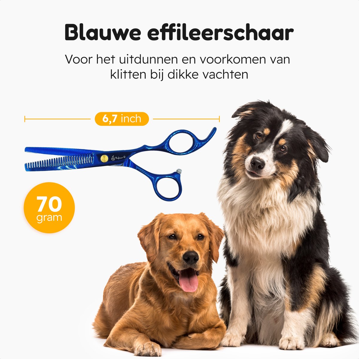 Professor Q Effileerschaar – rechtshandig – blauw - detailfoto 2
