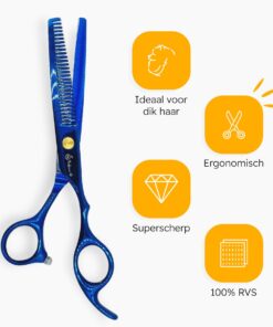 Professor Q Effileerschaar – rechtshandig – blauw - detailfoto 7