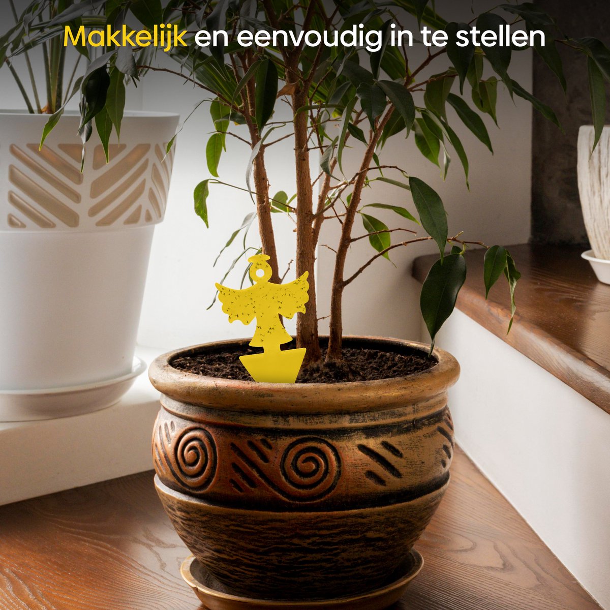 Professor Q Gele vangplaten voor planten – geel – 12 stuks – engelenvorm - detailfoto 4