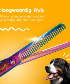 Professor Q Effileerschaar voor haar – rechtshandig – regenboog - detailfoto 5