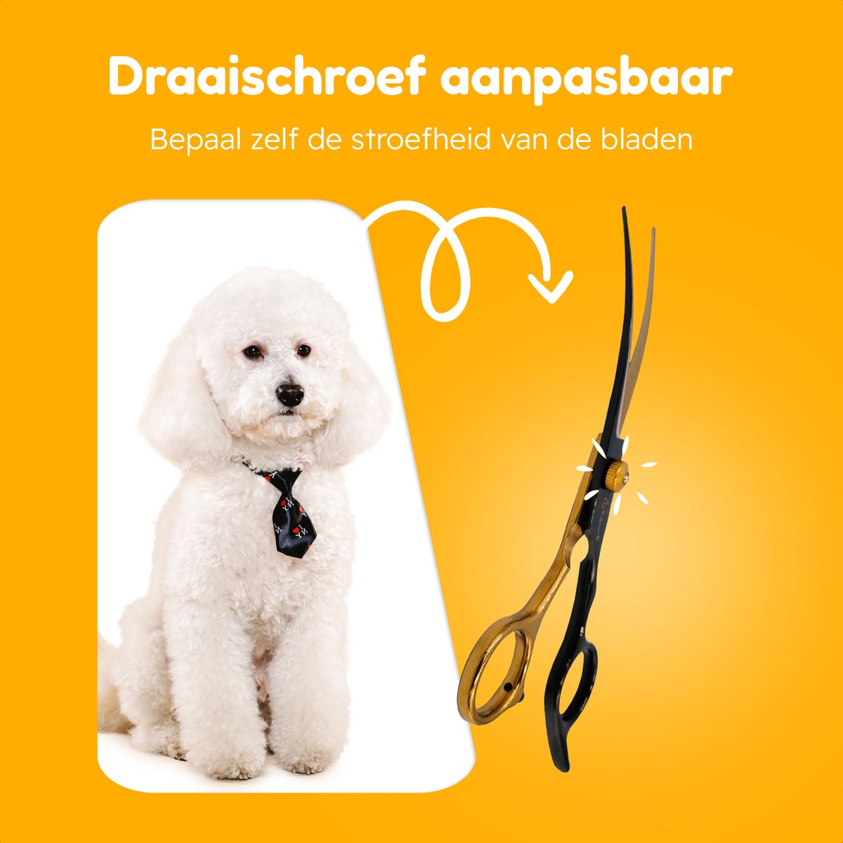 Professor Q Contourschaar voor honden – 18,20 cm – zwart/goud - detailfoto 5