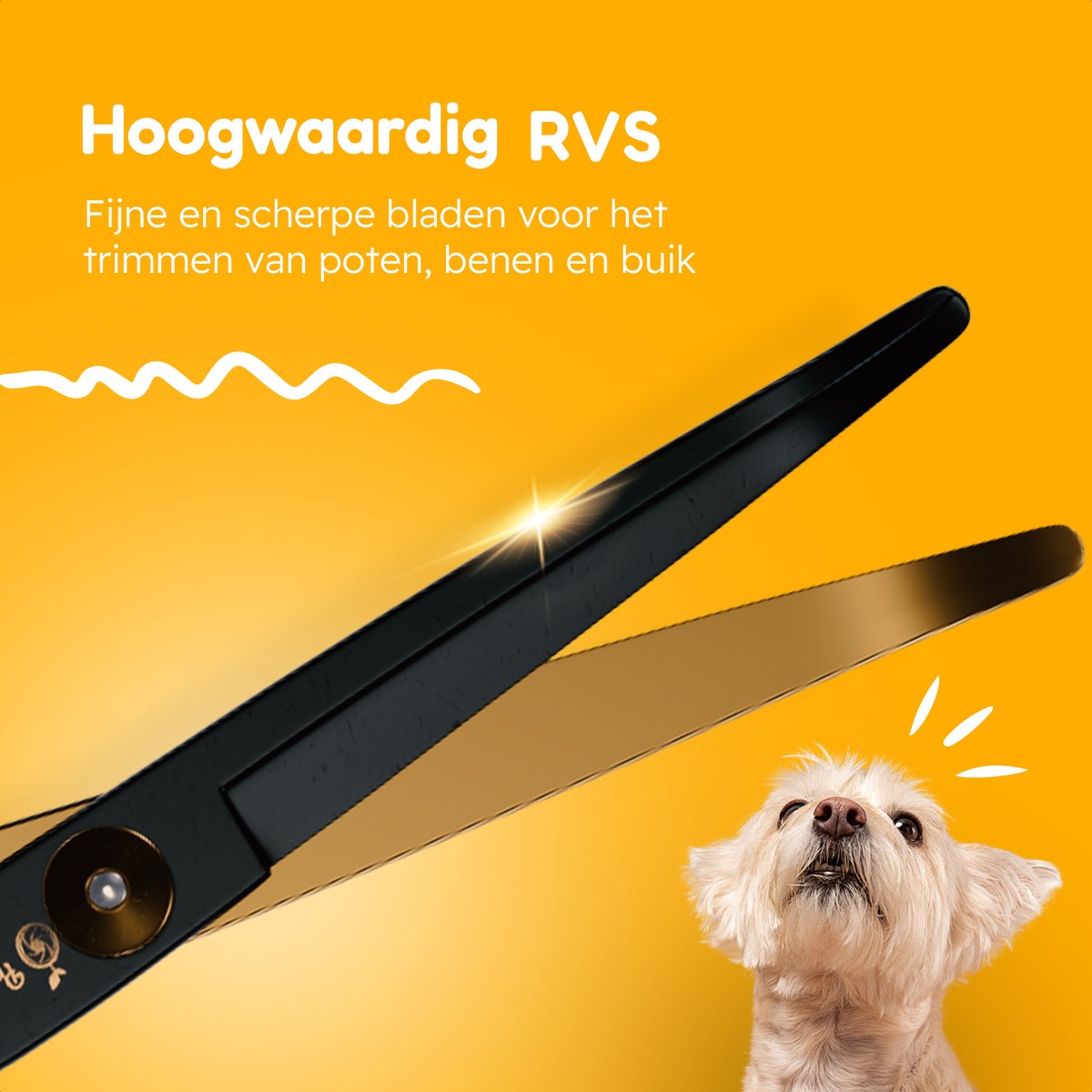 Professor Q Contourschaar voor honden – 18,20 cm – zwart/goud - detailfoto 6