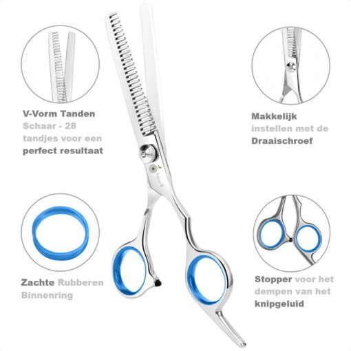 Professor Q Effileerschaar voor haar – 17 cm – blauw