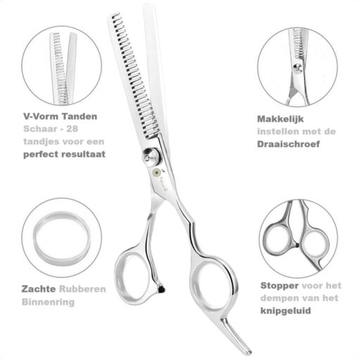 Professor Q Effileerschaar voor haar – 17 cm – wit