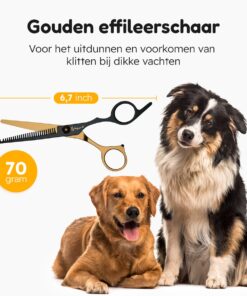 Professor Q Effileerschaar voor haar – rechtshandig – goud/zwart - detailfoto 2
