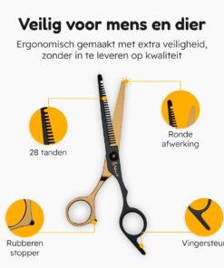 Professor Q Effileerschaar voor haar – rechtshandig – goud/zwart - detailfoto 5