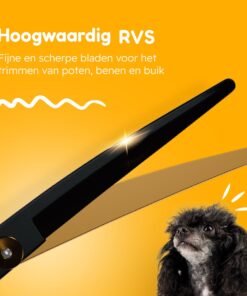 Professor Q Trimschaar voor honden, omhoog gebogen – rechtshandig – 18 cm – zwart/goud - detailfoto 6