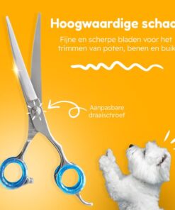 Professor Q Trimschaar voor honden, omhoog gebogen – 7,5 inch – lichtblauw - detailfoto 5