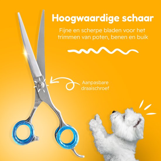 Professor Q Trimschaar voor honden, omhoog gebogen – 7,5 inch – lichtblauw - detailfoto 5