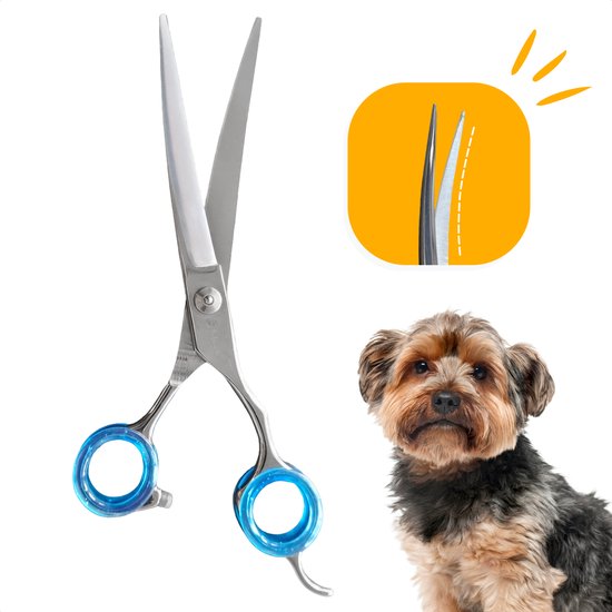 Professor Q Trimschaar voor honden, omhoog gebogen – 7,5 inch – lichtblauw - detailfoto 2