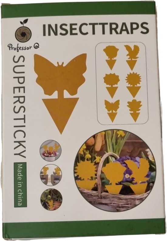 Professor Q Gele kleefstrips voor vliegen – geel – 12 stuks - detailfoto 5