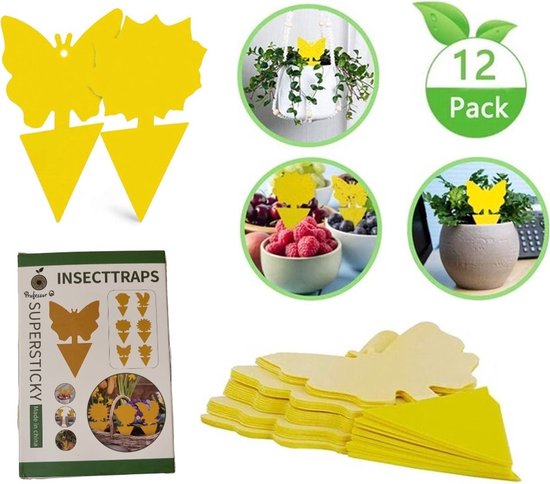 Professor Q Gele vangplaten voor planten – geel – 12 stuks – klavertjes - detailfoto 5