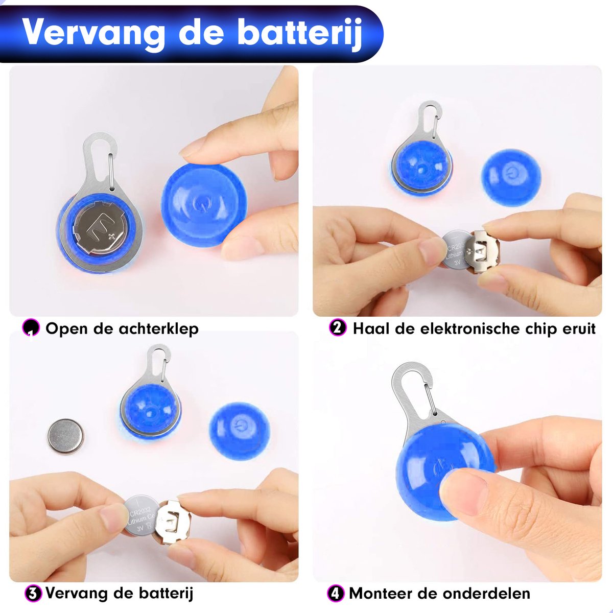 Professor Q LED-hondenlampje – blauw - detailfoto 6