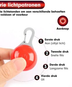 Professor Q LED-hondenlampje – rood - detailfoto 6