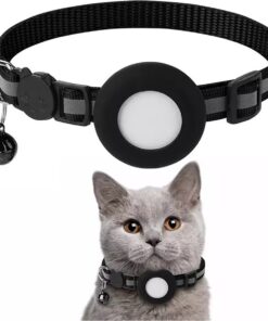 Professor Q Halsband met AirTag-houder – zwart