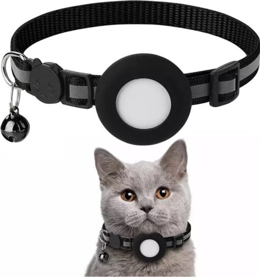 Professor Q Halsband met AirTag-houder – zwart