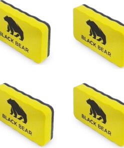 BlackBear Magnetische whiteboardwisser – geel – 4 stuks
