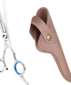 Professor Q Effileerschaar voor haar – met brons etui – blauw