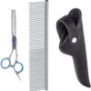 Professor Q Effileerschaar voor honden – met zwart etui – anti-klitkam – 6 inch – zilver/blauw/zwart