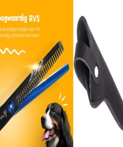 Professor Q Effileerschaar voor haar – met etui – rechtshandig – zwart/blauw