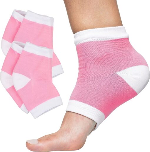 Professor Q Hielsokken met gelpad – roze wit – 1 paar