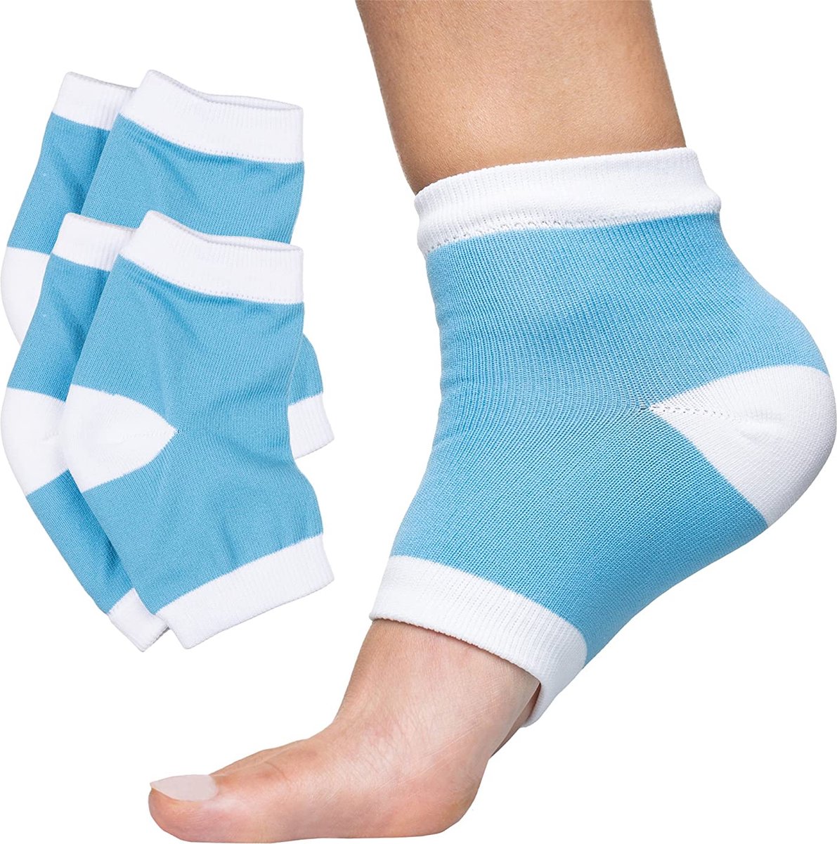 Professor Q Hielsokken met gelpad – blauw - wit – 1 paar
