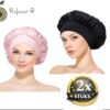 Professor Q Satijnen bonnet slaapmuts – roze/zwart – 2 stuks