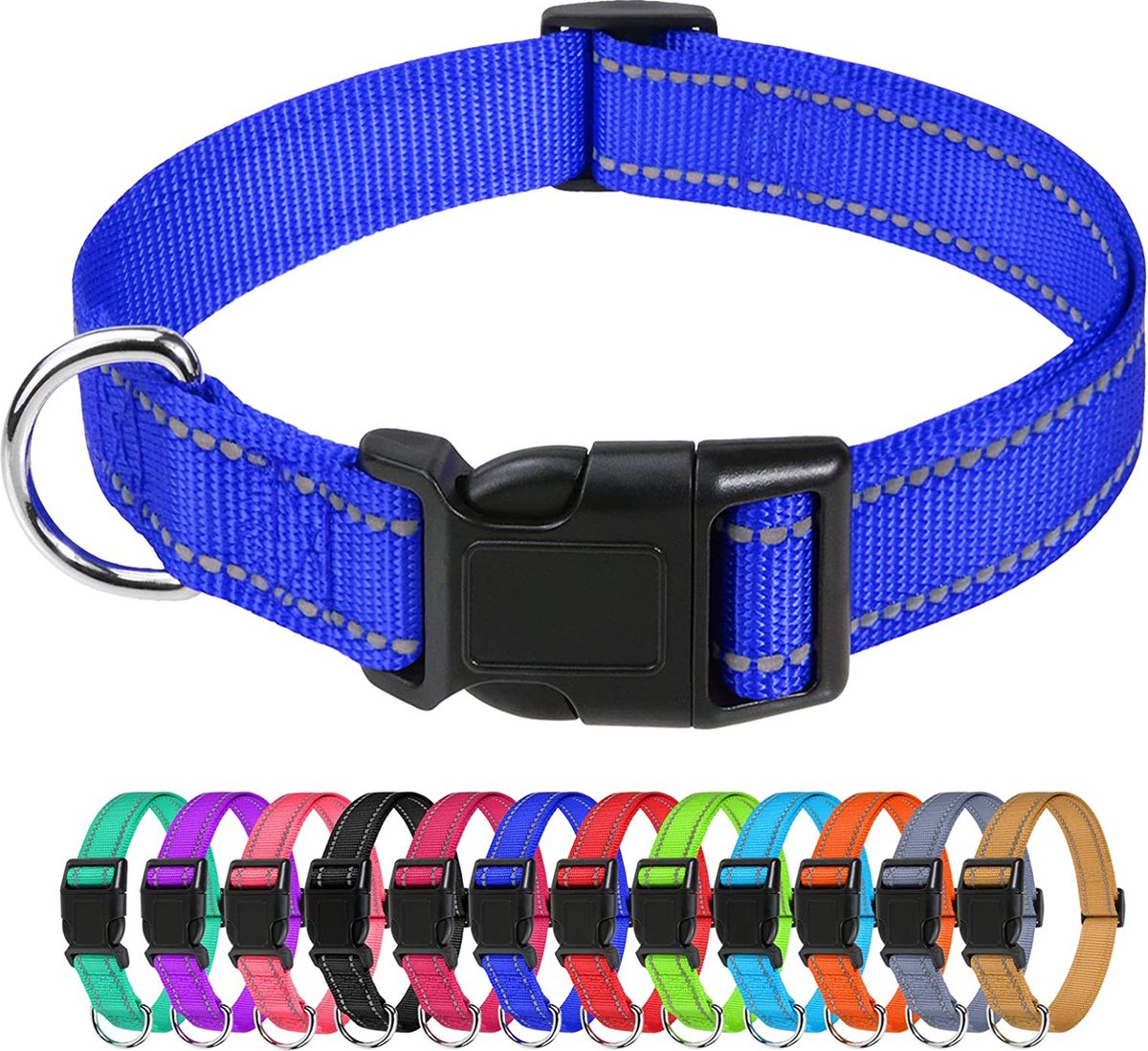 Professor Q Reflecterende hondenhalsband – S – 30–40 cm – donkerblauw