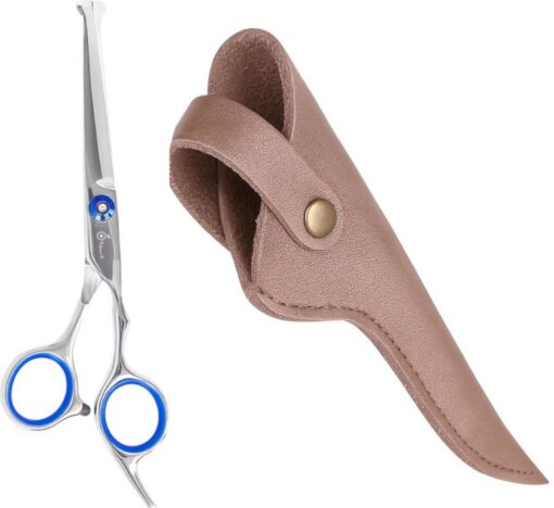 Professor Q Contourschaar voor honden – met brons etui – zilver/blauw