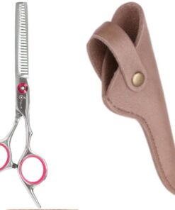 Professor Q Effileerschaar voor haar – met brons etui – roze