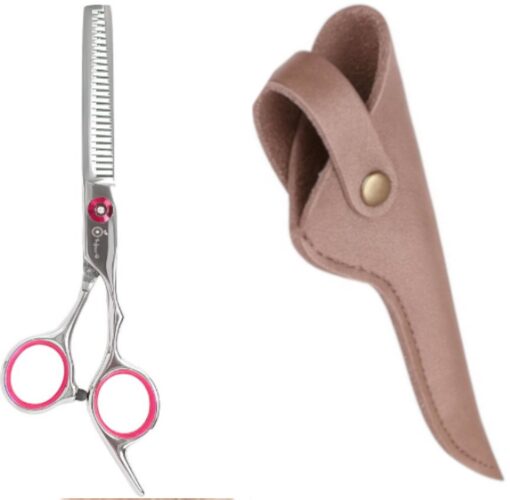 Professor Q Effileerschaar voor haar – met brons etui – roze