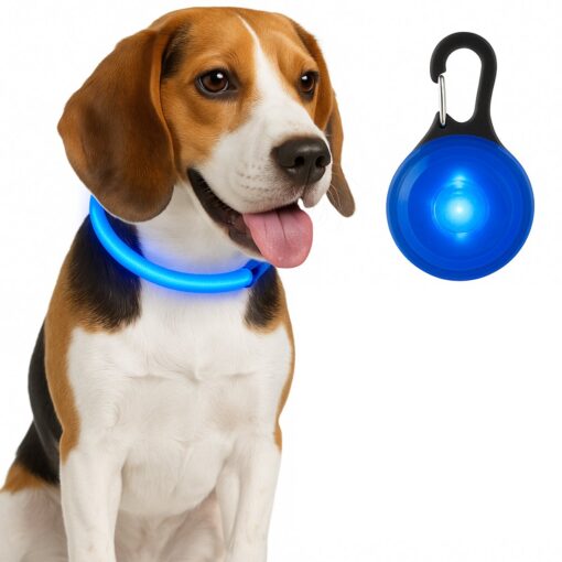 Professor Q LED-halsband voor honden – met lampje blauw – M – blauw