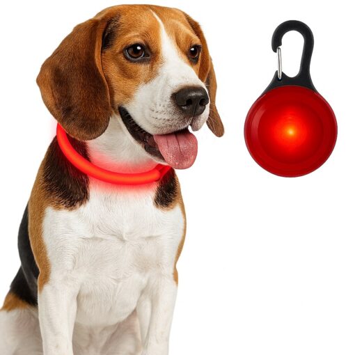 Professor Q LED-halsband voor honden – met led lampje voor – XL – 60-70 cm – rood