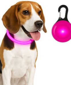 Professor Q LED-halsband voor honden – L – 65 cm – roze