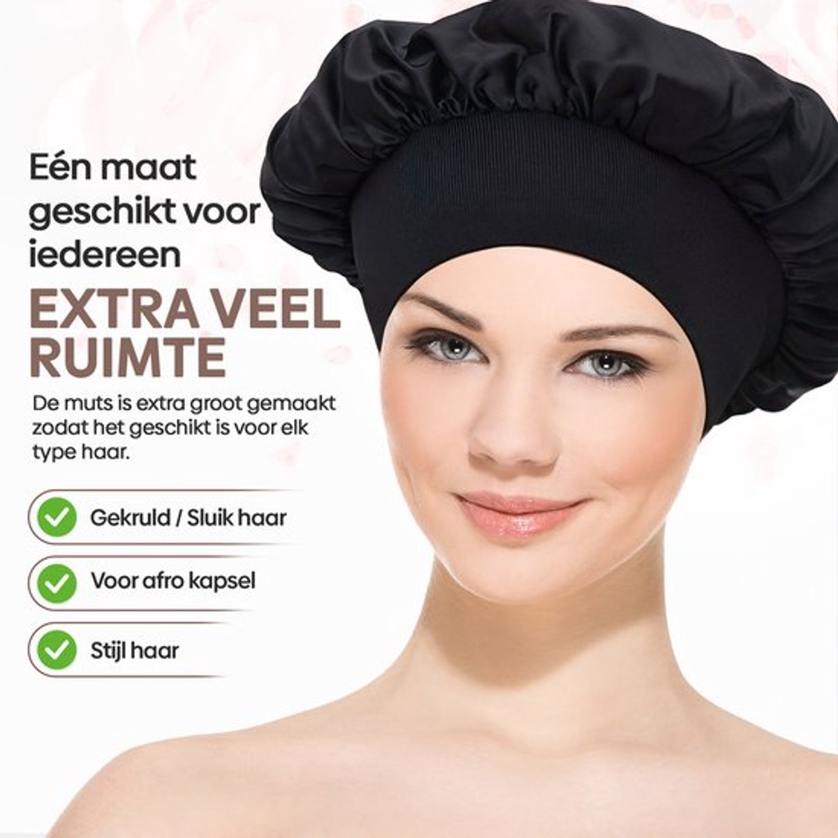 Professor Q Satijnen bonnet slaapmuts – zwart – 12 stuks