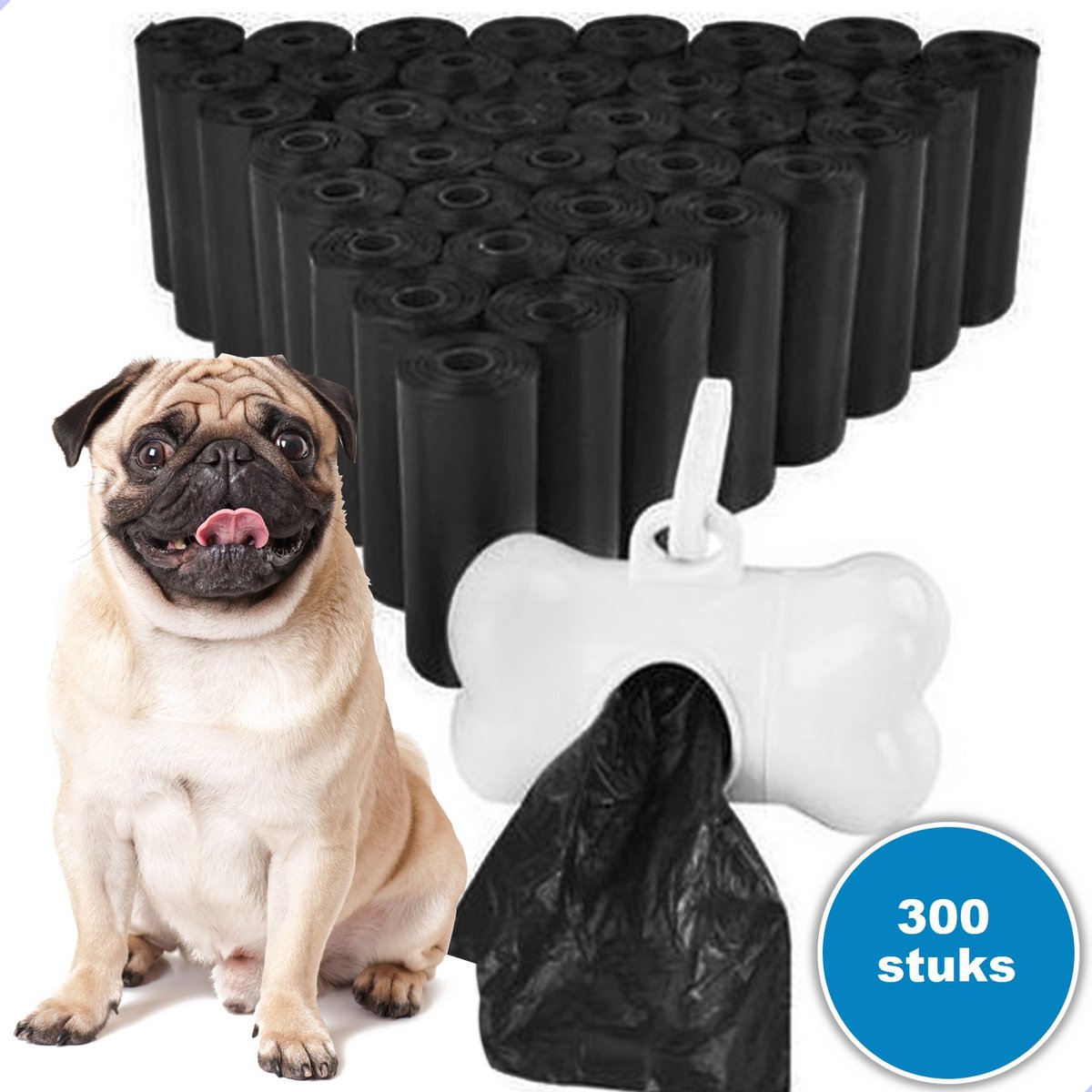 Professor Q Hondenpoepzakjes – zwart – 300 stuks