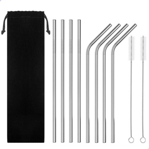Professor Q RVS rietjes set – 21 cm – zilver – 8 stuks