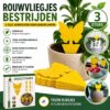 Professor Q Gele vangplaten voor planten – geel – 3 stuks – vlinders