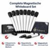 BlackBear Whiteboard accessoires set – 8 markers – wisser en microvezeldoek – zwart