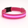 Professor Q Nylon LED-halsband voor honden – XS – 28 cm – roze