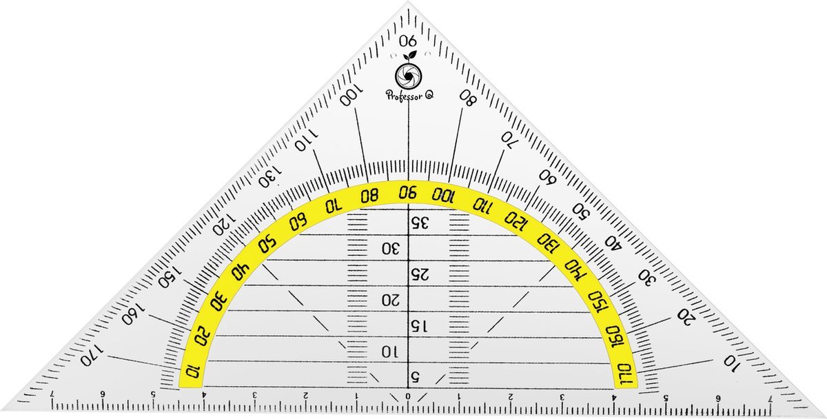 Professor Q Geodriehoek – 14 cm – 12 stuks