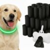 Professor Q LED-halsband voor honden – M – 100 poepzakjes – groen