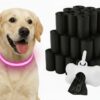 Professor Q LED-halsband voor honden – S – 100 poepzakjes – roze
