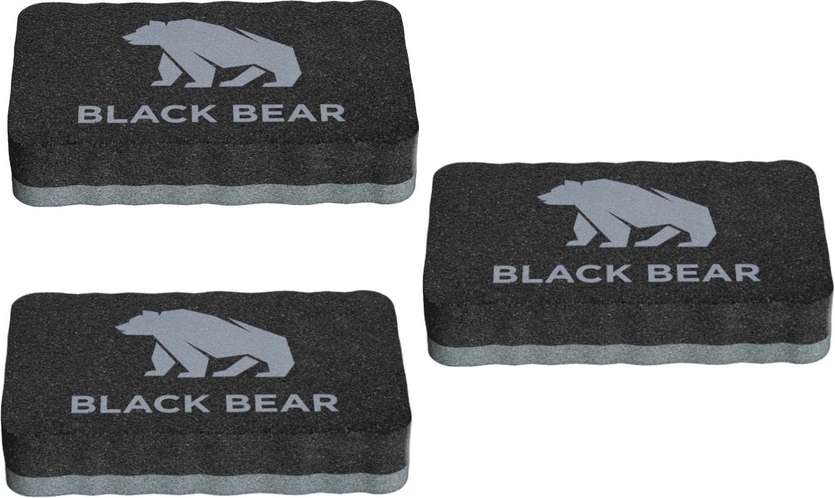 BlackBear Magnetische whiteboardwisser – zwart – 3 stuks